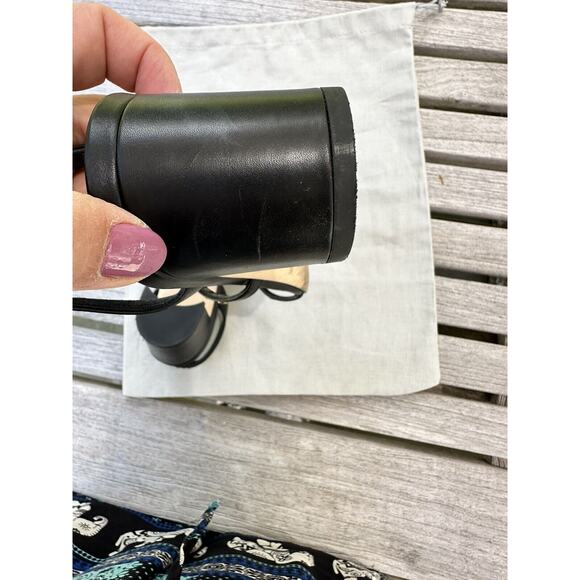 MANOLO BLAHNIK Luce Black Leather T-Strap Sandal, 50mm, 38 Retail $845 - Picture 7 of 10